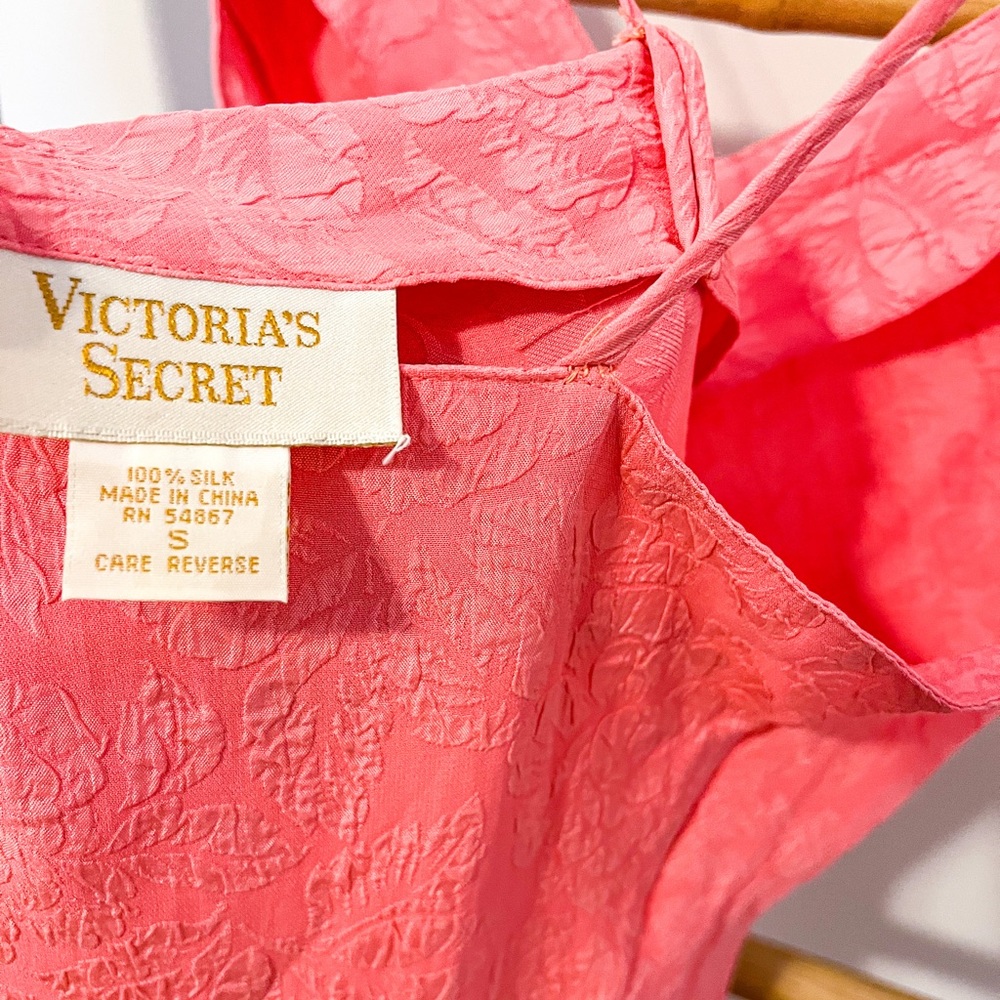 Victoria's Secret Vintage Gold Label Pink Floral Silk Slip Dress Small - Picture 5 of 5